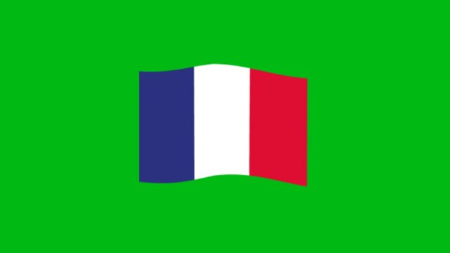 nation flag on green screen