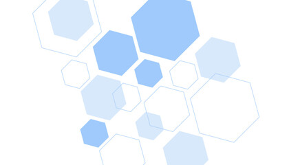 Abstract blue hexagon shape for frame illustration design