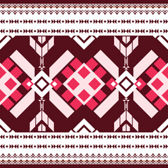 seamless geometric pattern shades of Reddish brown.Native American tribal fabric. Suitable for textile, rugs, cards, tiles, picture books. boho indian ornament design vector for woven textile printing