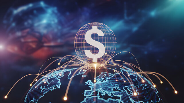 Digital Dollar Sphere with Network Connections and Global Financial Links