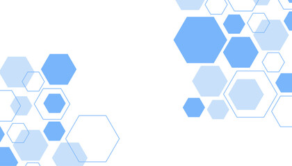 Abstract blue hexagon shape for frame illustration design