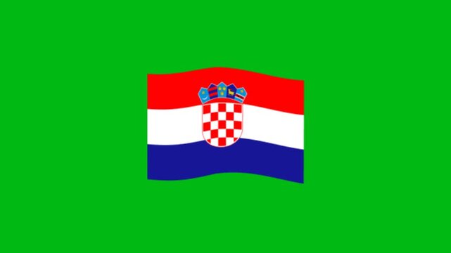 nation flag on green screen