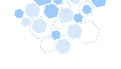 Abstract blue hexagon shape for frame illustration design