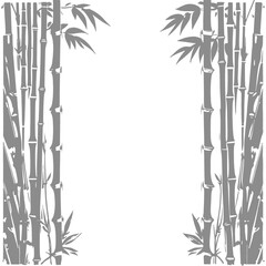 Naklejka premium Bamboo Forest Frame Illustration