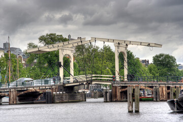 Magere Brug (Skinny Bridge) in Amsterdam, The Netherlands