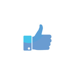 hand,like,social flat icon illustration of a cartoon human hand making the thumbs up like gesture for social media approval
