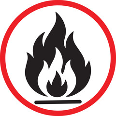 Flammable Hazard Icon Vector