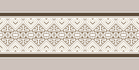 Flat ornament style ethnic seamless borders