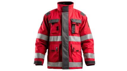Firefighting turnout coat background isolated on a Transparent background, PNG file.
