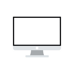 monitor,screen,display flat icon illustration of a simple desktop monitor computer screen display device on white background
