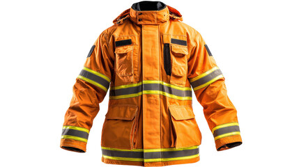 Firefighting turnout coat background isolated on a Transparent background, PNG file.
