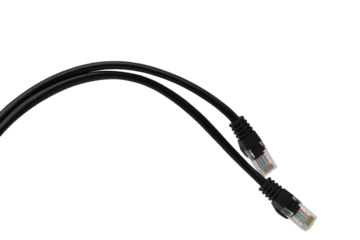 Black network cables on transparent background (PNG File)	
