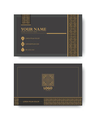 Geometric Pattern Business Card Design with Corporate Identity Layout