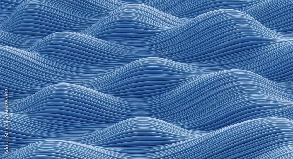 Poster wavy blue lines pattern abstract background geometric surface artistic texture