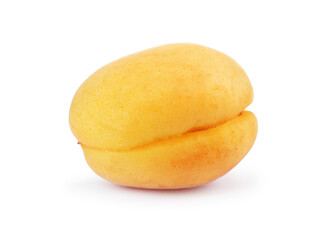 One fresh ripe apricot isolated on white