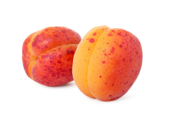 Fresh ripe sweet apricots isolated on white