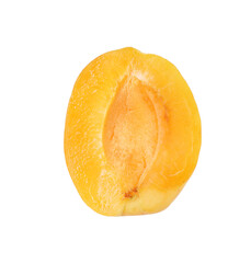 Half of fresh ripe apricot isolated on white