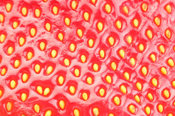 Fresh ripe strawberry as background, top view