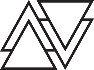 Abstract Geometric Triangles - Modern Line Art Vector Logo
