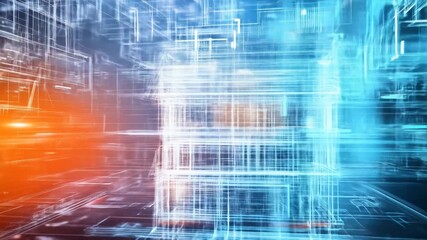 Abstract architectural digital design - Powered by Adobe