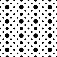 Abstract doodle polka dot black and white background vector