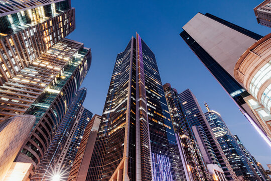 Makati City skyline in the Philippines. Makati is the financial hub of the country.	