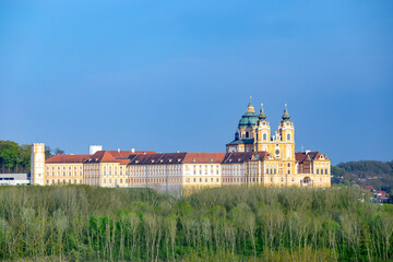 Convent Melk at river Danube in Lower Austria