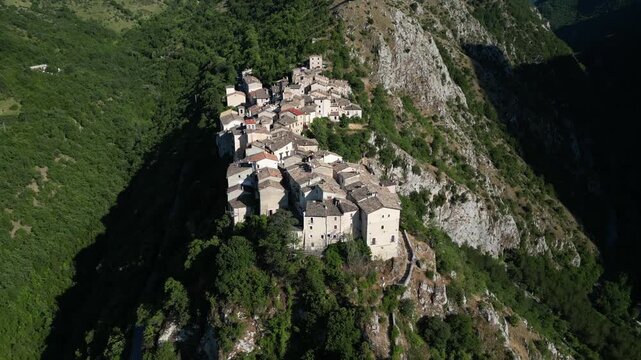 Castrovalva is a small village in the municipality of Anversa degli Abruzzi (L'Aquila), in Abruzzo. It is located on a rocky spur rising from the crest of Mount Sant'Angelo.