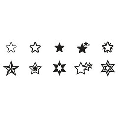 set of black and white stars sat