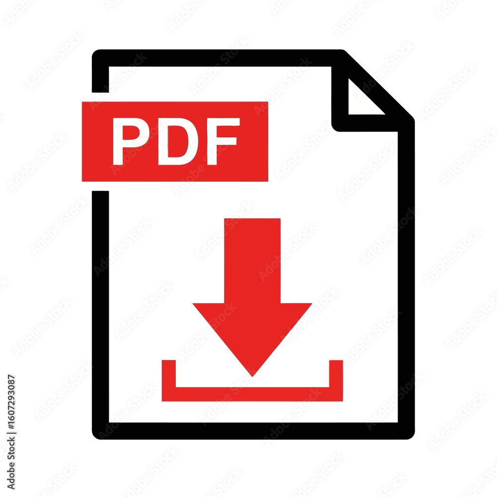 Aufkleber simple pdf file download icon with a downward arrow. flat vector graphic design element for websites