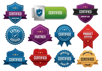 Obraz premium Collection of Certified Badges and Labels for Quality Assurance