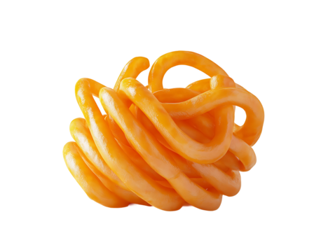 Abstract Orange Food Sculpture on Transparent Background