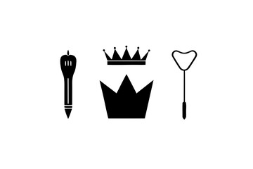Royal symbols of a scepter crown and royal staff