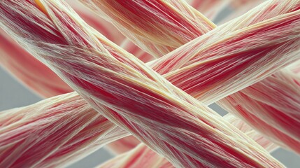 Fibres musculaires rouges et blanches entrelacees en macro extreme