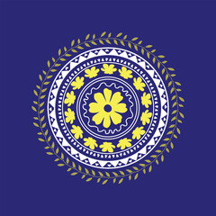 Mandala Art, Pattern Design with leaves, pattern design with flower and leaves