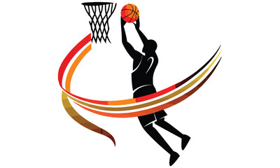 Basketball Clipart Bundle – Icons, Players, Slam Dunk, Fire Ball & Vector Sports Art