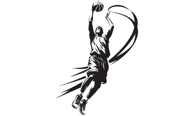 Basketball Clipart Bundle – Icons, Players, Slam Dunk, Fire Ball & Vector Sports Art