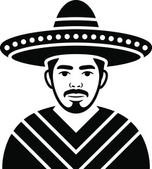 Man wearing a traditional sombrero and poncho