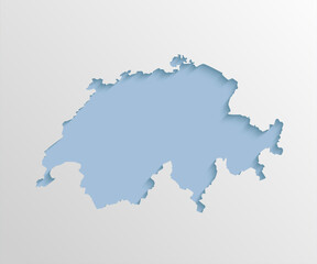 Vector map Switzerland, abstract inner shadow