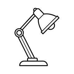 desk lamp light vector illustration black icon