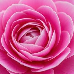 Close up of a delicate pink camellia flower with layers of soft petals