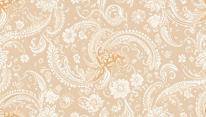 Elegant paisley pattern on beige background
