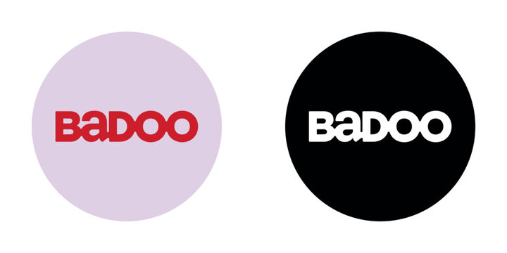 Badoo Color and Black Circle Logo Editable App Vector Icons for Mobile Projects