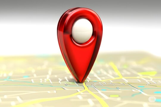 Map with pin location icon for web navigation and travel