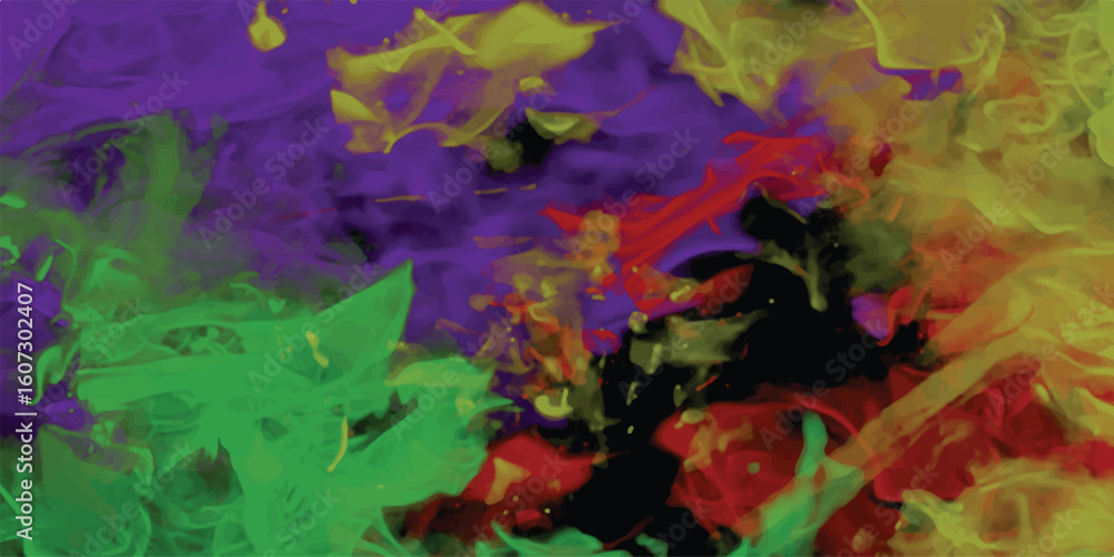Poster abstract colorful smokes and clouds illustration in vibrant hues with a dynamic and artistic express