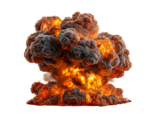 big explosion effect isolated on a transparent background