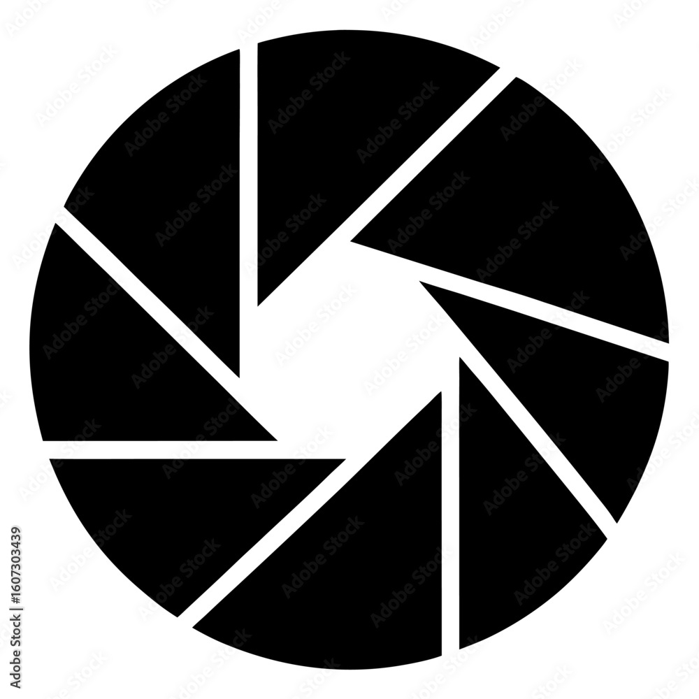 Poster minimalist shutter button icon on white background