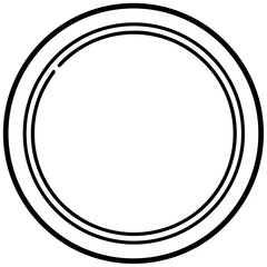 Line art of a camera lens cap with textured grip