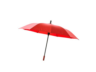 Open a red umbrella isolated on transparent background