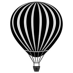 Obraz premium Hot air balloon silhouette vector illustration. 